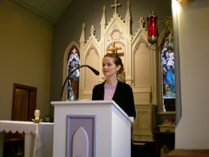 Janis Speaking at a Parish Visist